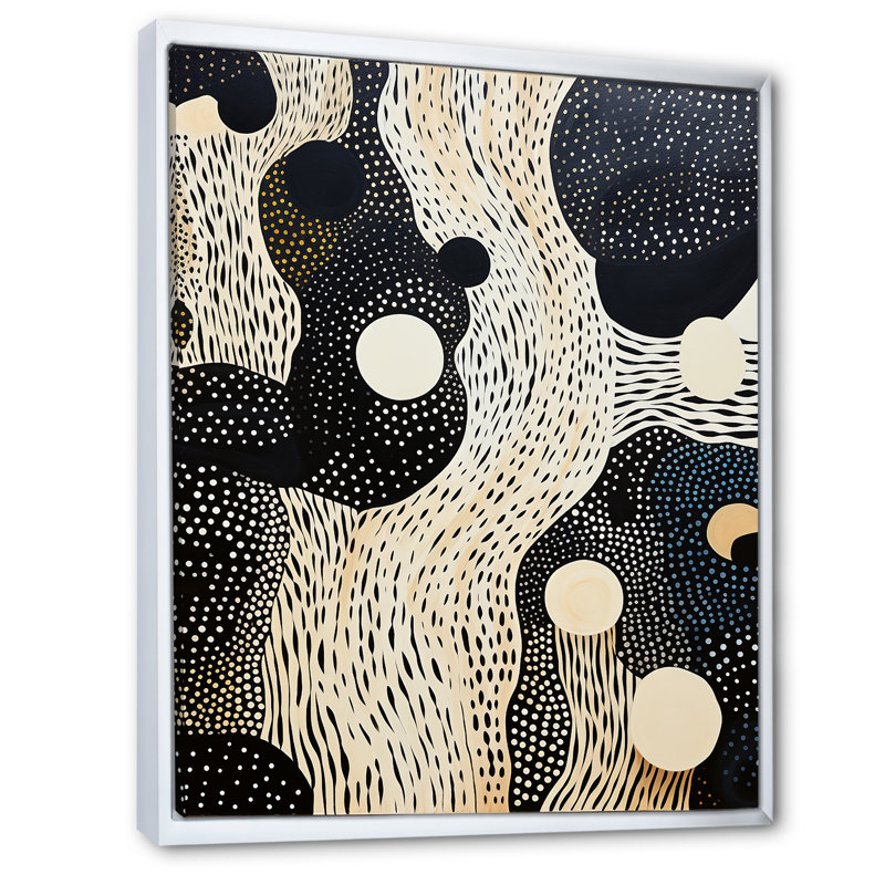 «Deep Marine Scenes Modern Collage III», reproduction sur toile, Cadre flottant blanc, H 44 po x l 34 po x P 1,5 po