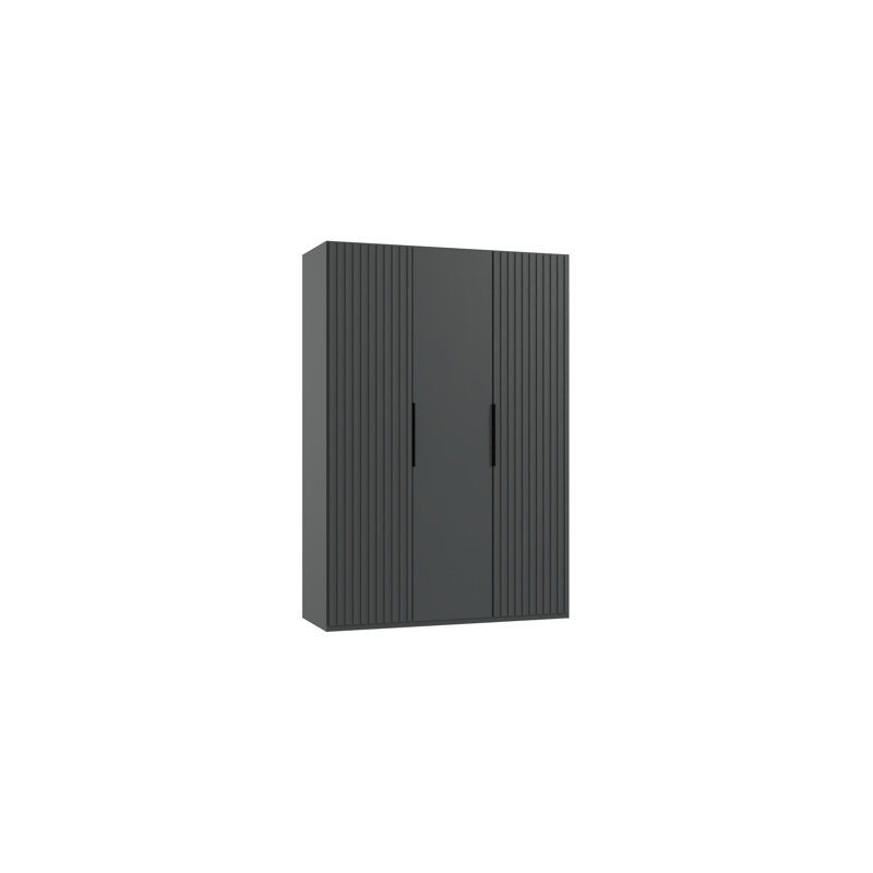 Cedro 3 Door Manufactured Wood Wardrobe, Graphite