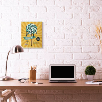 «Lollipop Vintage Comic Book Yellow Blue Design» par Ester Kay, impression sur toile