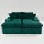 Chaise longue double en velours vert tortue, canapé paresseux multifonctionnel avec éponge entièrement compressée, pouvant être agencée côte à côte ou face à face-514253302