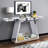 55.9" Modern Luxe Full-Body Mirror Entryway Table with Trapezoid Base – 360° Reflective Console Table, Sturdy Wooden Frame, Scratch-Resistant Design & Open Storage for Hallway, Living Room, Staircase