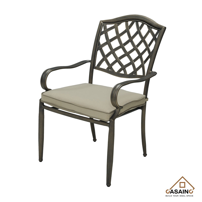 Chaises de bistro de terrasse avec coussin Turbeville