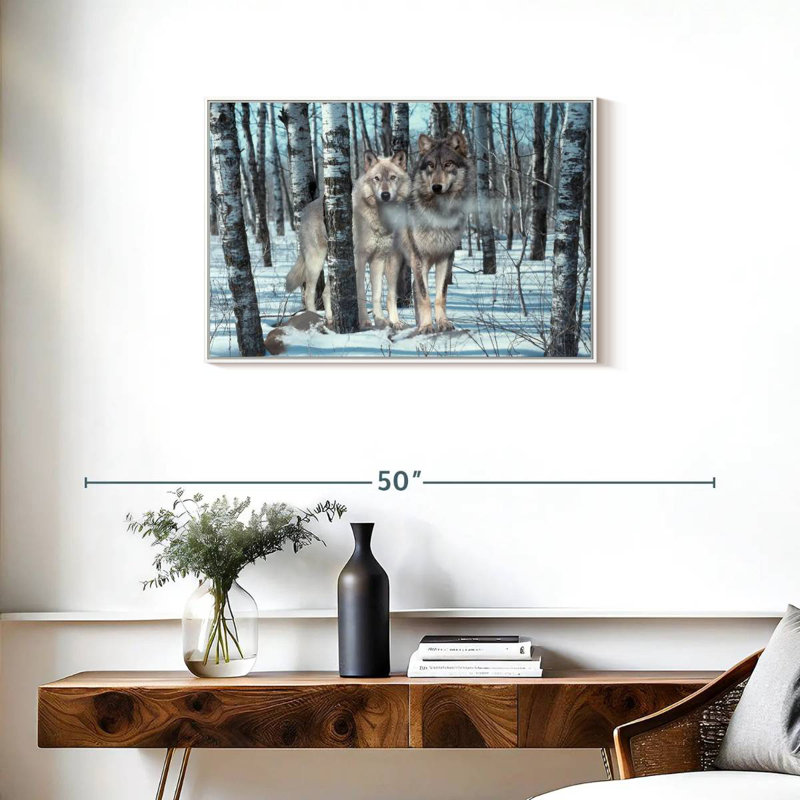 Ombres de neige, Cadre flottant blanc, 31 po x 21 po