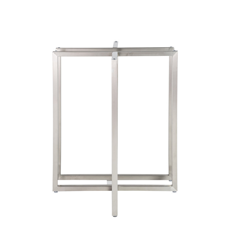 Table de salle à manger Wadley, Acier inoxydable brossé, L 48 po x l 48 po
