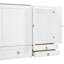 Grand lit, blanc, avec prise et option de rangement spacieuse Lit blanc Tiroirs fonctionnels et garde-robes compactes