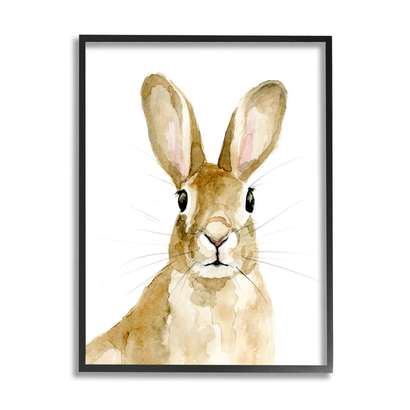 2_Curieux lapin, aquarelle, portrait, forêt sauvage, animal, toile tendue par Victoria Barnes, H 20 po x l 16 po