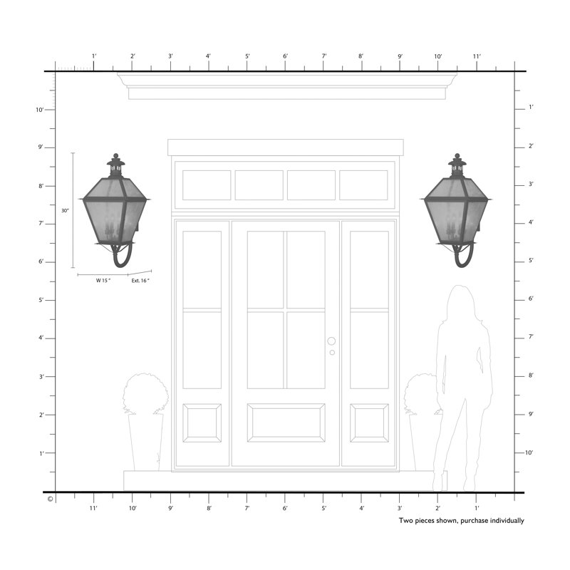Lanterne murale d'extérieur 4 lumières Kahlyn