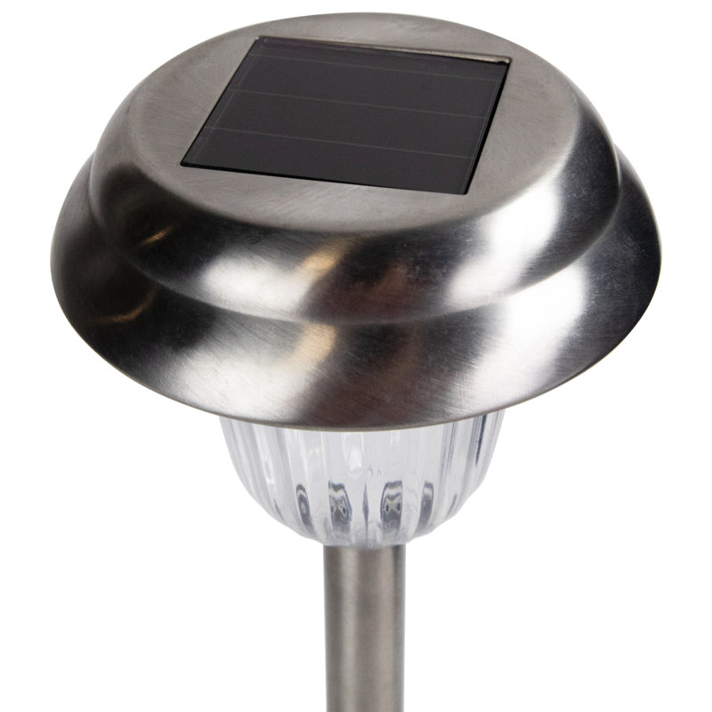 Set of 4 Stainless Steel Solar LED Pathway Lights