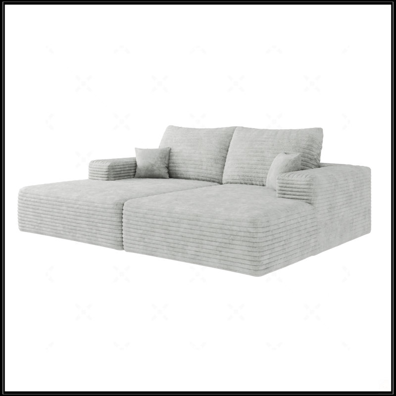 74.8" Modern Sofa Bed With Dual Sleeper, Gray
