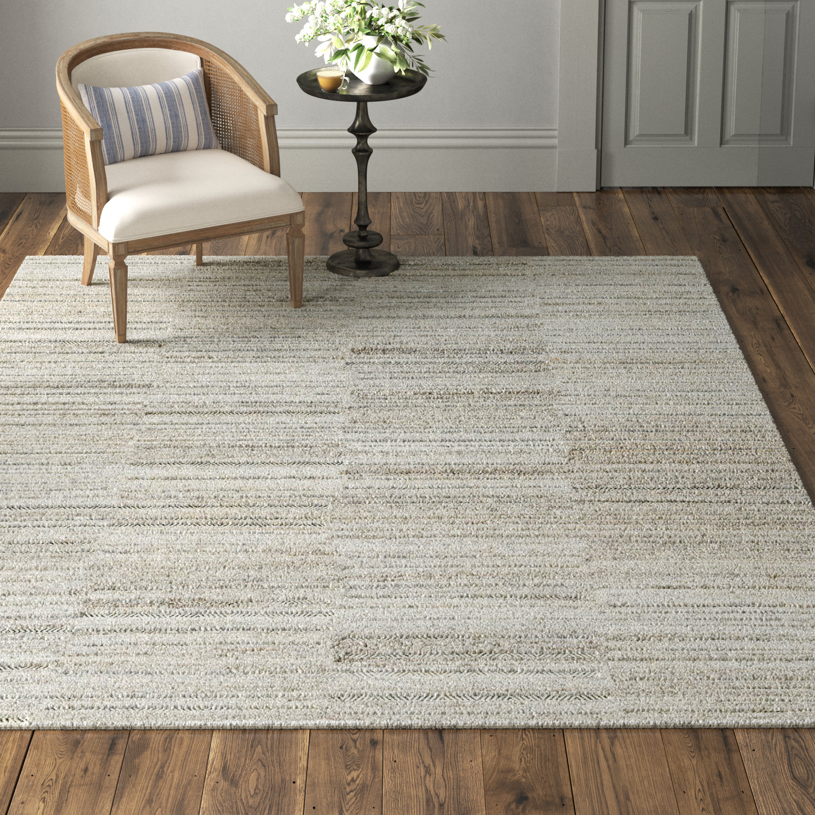 Faviola Handmade Recycled P.E.T Gray Indoor/Outdoor Rug, Rectangle 5' x 7'6"