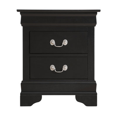Table de chevet noire élégante avec 2 tiroirs pour la chambre à coucher - panneau de particules, 16 tiroirs d'organisation de 24 po x 21 po