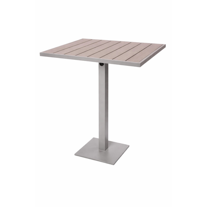 Table de bar d'extérieur carré L 30 po x l 30 po Seaside, Argent