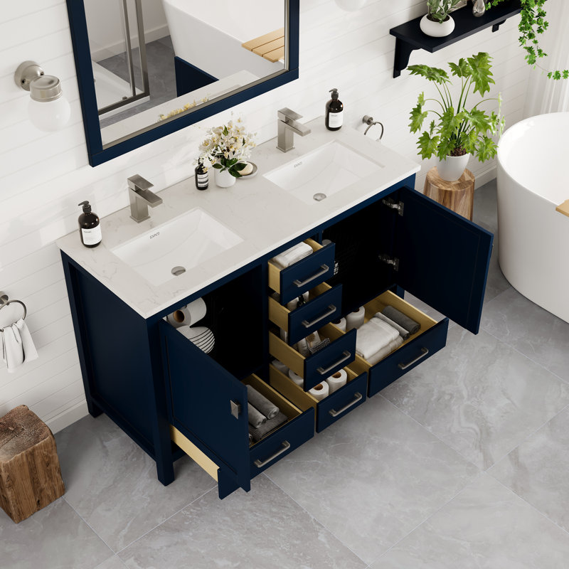 Ensemble de meuble-lavabo double 48 "London, Argent argent