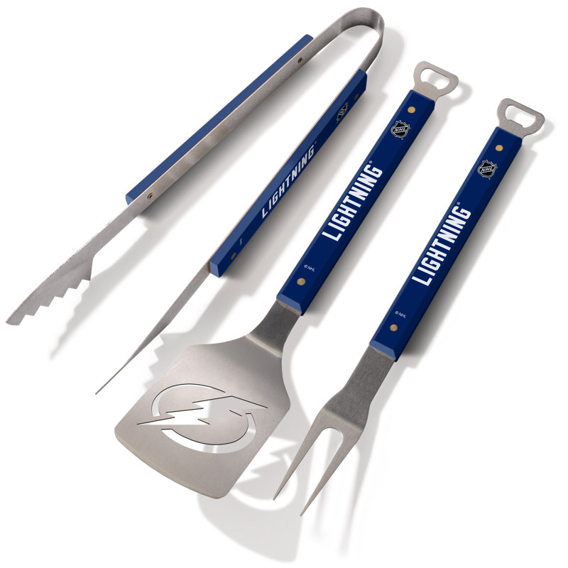 Stainless Steel Grilling Tool Set, Blue, Tampa Bay Lightning