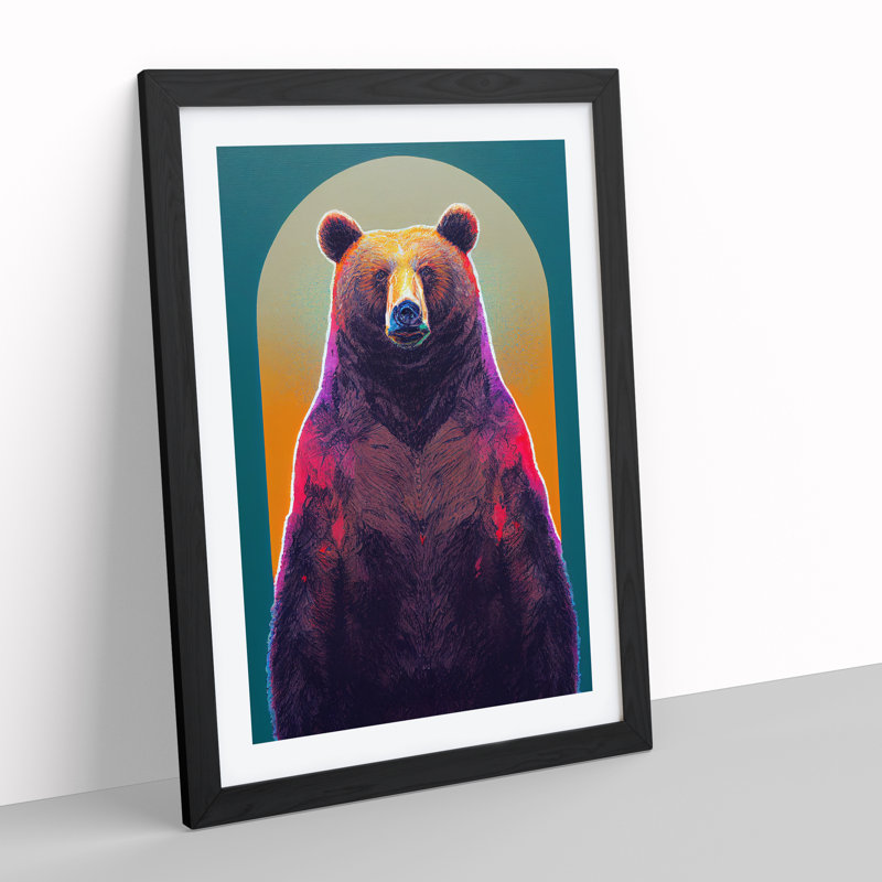 Tall Bear - Single Picture Frame Print, Black Framed, 64cm H x 46cm W x 2cm D