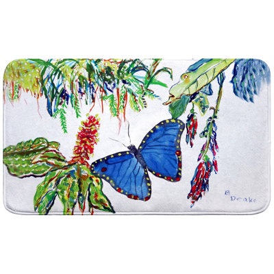 Tapis de bain Morpho and Flowers