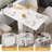 Folding Dining Table On Locking Wheels With Storage (White)