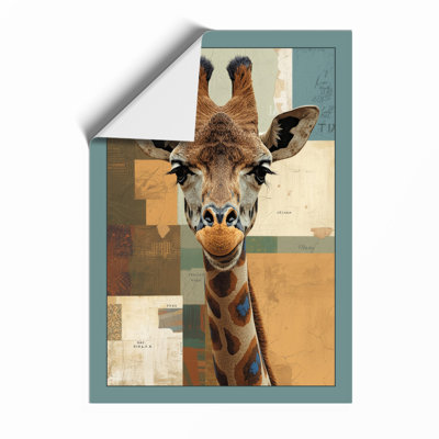 Giraffe in Geometry Modern - Framed Print
