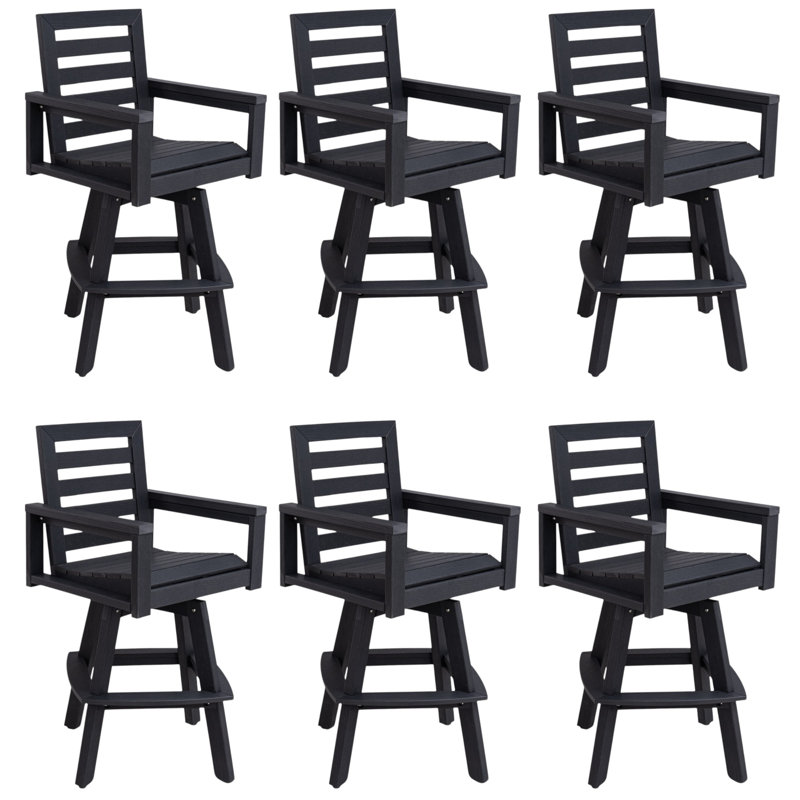 Chaise de bar pivotante Adirondack Modern, Noir carbone
