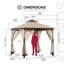 Pavillon de jardin 9 pi x 9 pi Sunjoy avec toit à 2 niveaux, pavillon en acier à toit souple avec crochet de plafond et moustiquaire-112473394