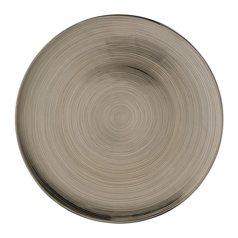 TAC Stripes 2.0 Porcelain China Platter, Gray/Blue