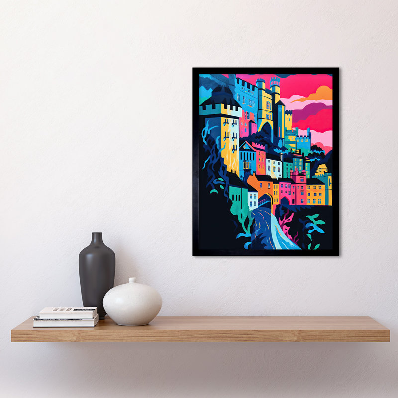 Lizabet Nottingham City Vibrant Abstract Cityscape - Single Picture Frame Print