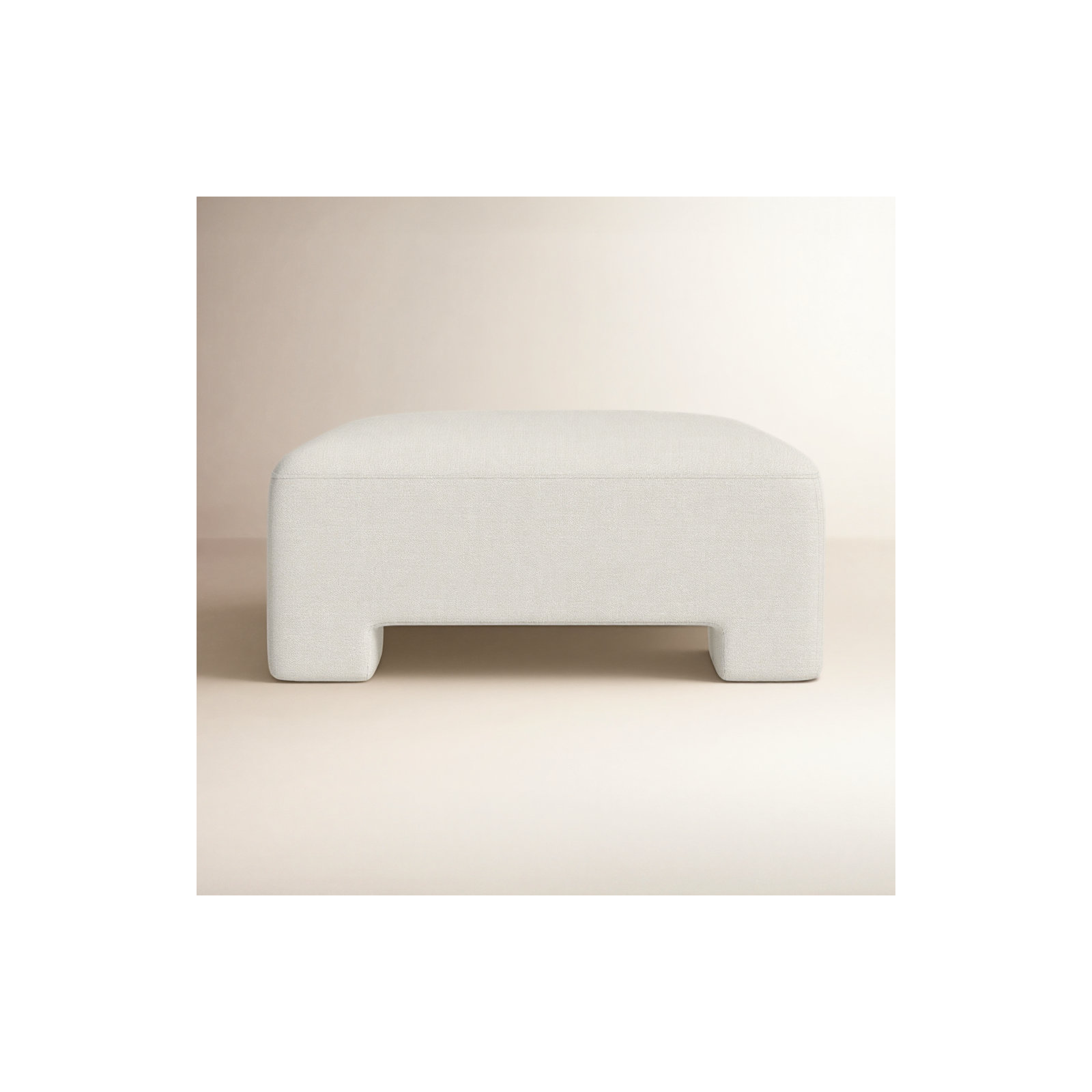 Anya Oversized Upholstered Ottoman, Effie Linen Performance Linen