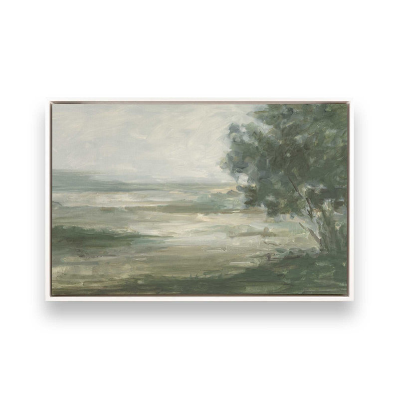«Serene Valley Vista II» par Ethan Harper, reproduction d'art sur toile, Floater Framed Print without Mat Canvas, White