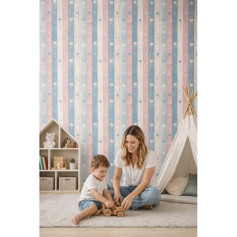 Papier peint en bois vieilli, décoration murale amovible pastel Shabby Chic, Peler et coller