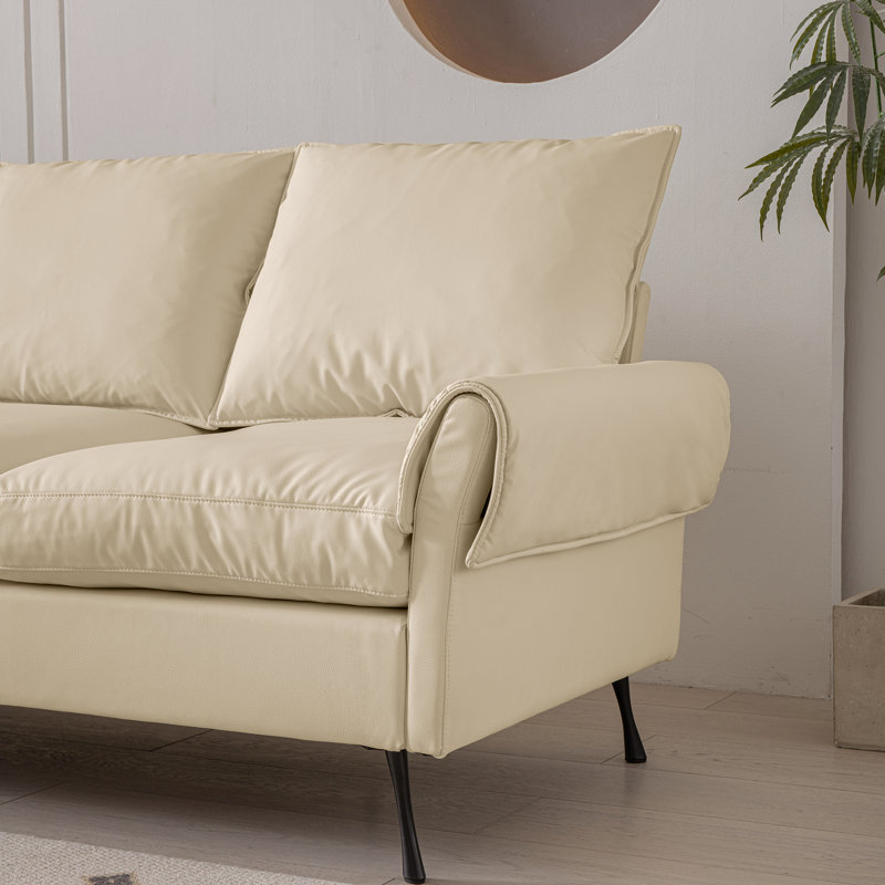 Canapé modulaire 4 places avec repose-pieds Labori, 100 % polyester beige