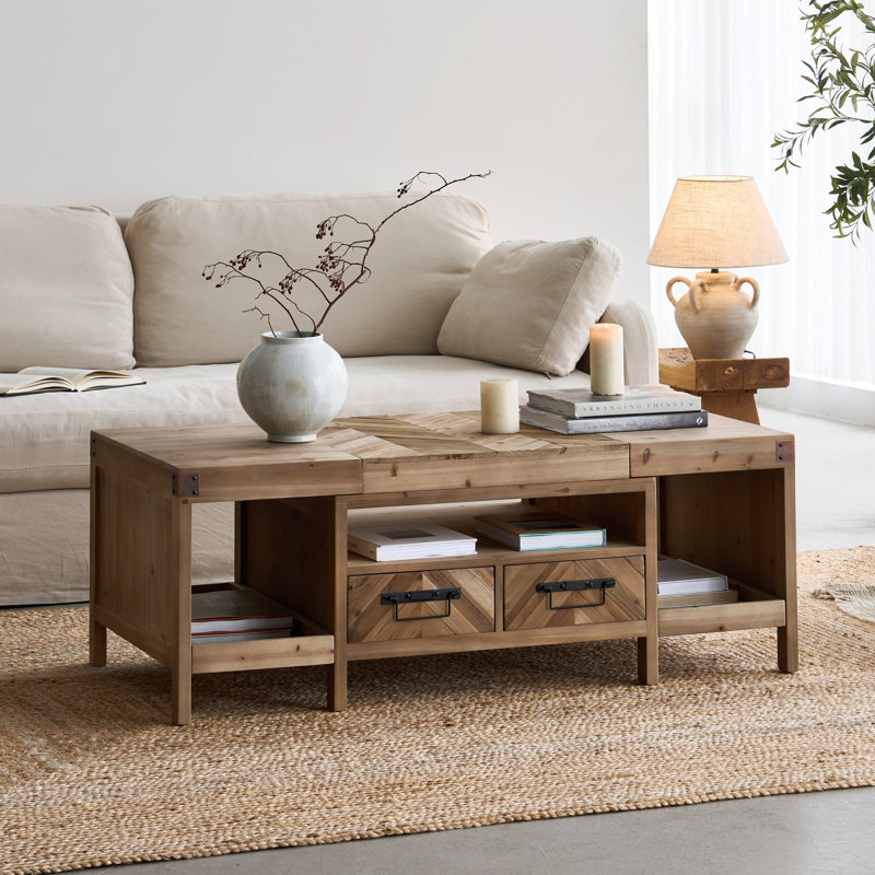 Table basse 48 po x 24 po x 18 po en bois récupéré entièrement assemblé