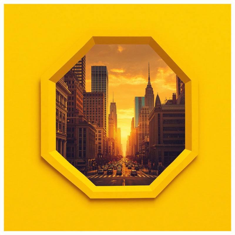 Couvertures octogonales Sunset Cityscape, L 50 po x H 60 po