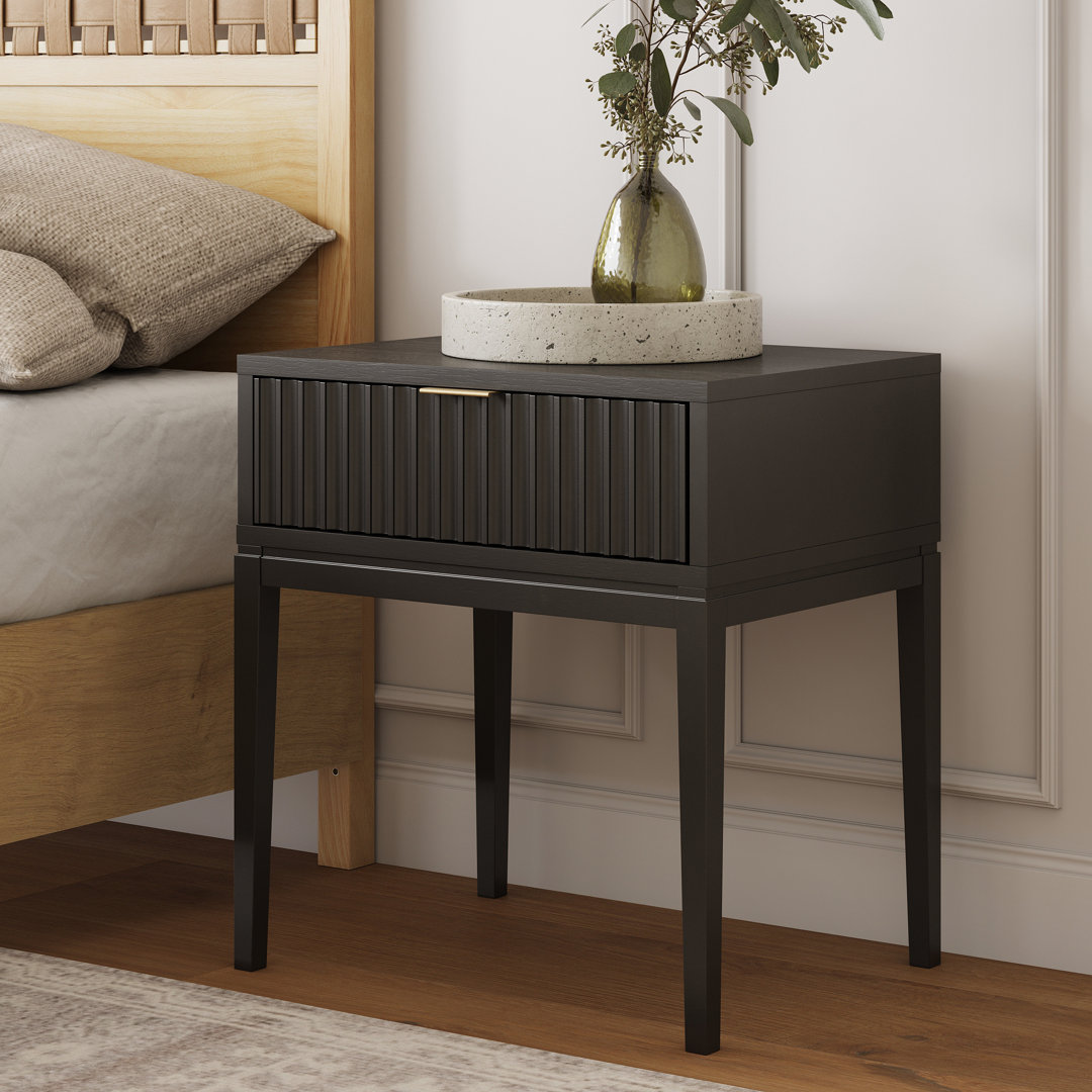 Carrera Solid + Manufactured Wood Nightstand George Oliver 