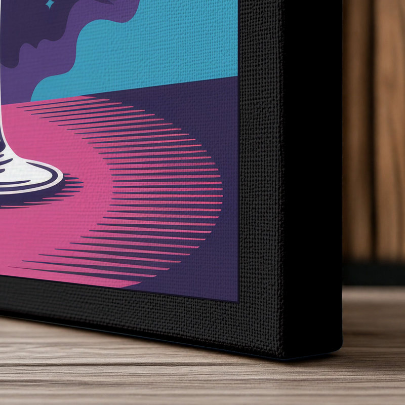Cocktail Celebration Modern 1 Piece Wrapped Canvas Wall Art, 36x24 - 91.4 x 61.0 cm, Black Border