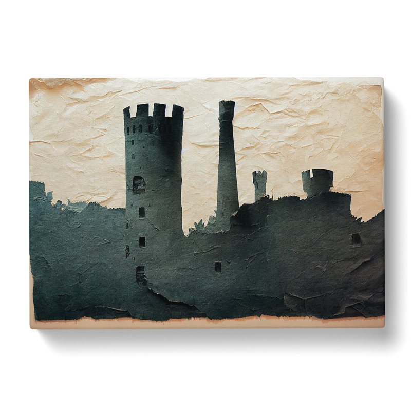 Castle Torn Paper - Wrapped Canvas, 50cm H x 76cm W x 3cm D