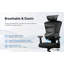 Fauteuil de bureau ergonomique à dossier haut avec support lombaire ergonomique