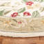 Tapis d'intérieur bouclé fabriqué à la main à motif floral ivoire / beige Hollander-21305068