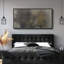 «Moody Neutral Abstract Landscape in Grey Blue and Ochre Tones», reproduction d'art sur toile encadrée-123831256-123831255