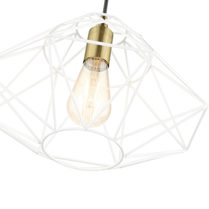 Maryrose 1 - Light Geometric Pendant, White