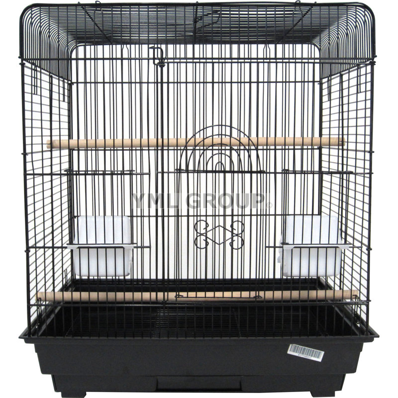 Petit cage à oiseau plat, Noir