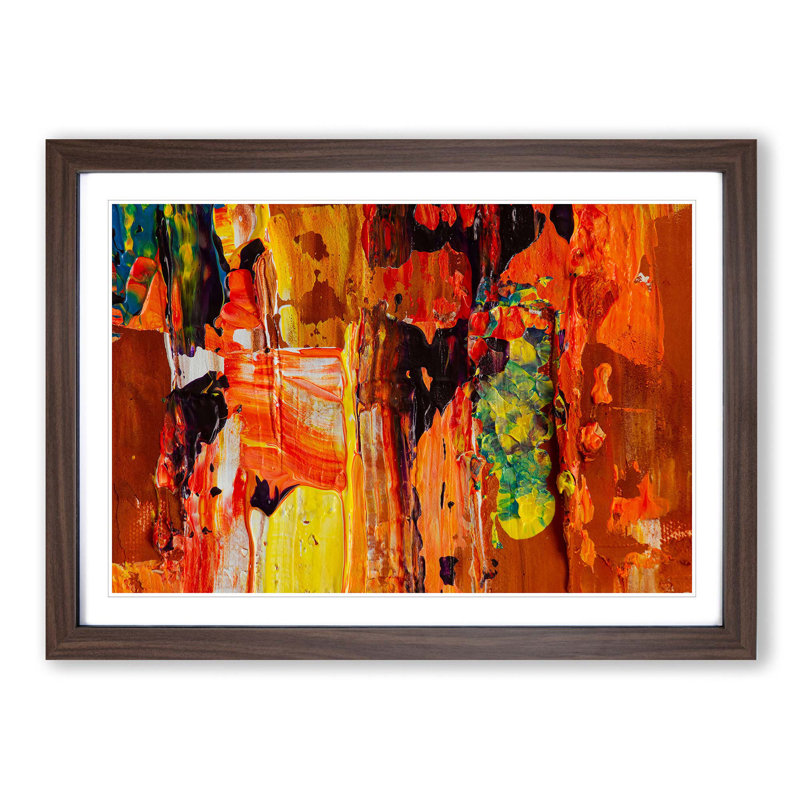 Abstract Art Painting Vol.251 by S.Johnson - Picture Frame Painting Print, Walnut Framed, 62cm H x 87cm W x 2cm D