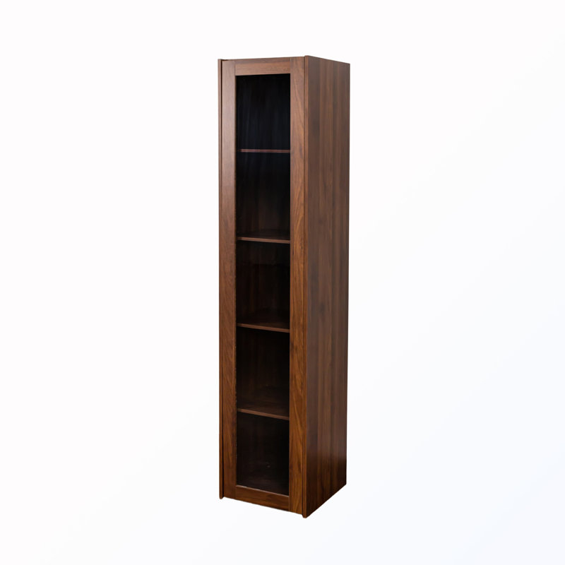 Display Cabinet with Doors and 5 Shelves and LED Lights