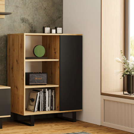 90cm Sideboard, Artisan Oak/Black