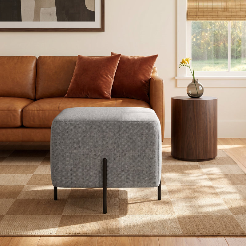 Chandler Upholstered Ottoman - Grey