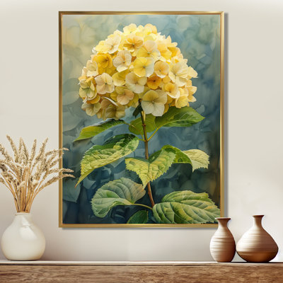 Hydrangées jaunes et vertes délicates pétales - Hortensia décoration murale