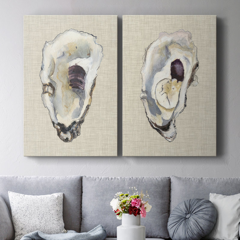 Oyster Shell Study III-Premium Gallery Wrapped Canvas -Ready to Hang, 18" H x 12" W