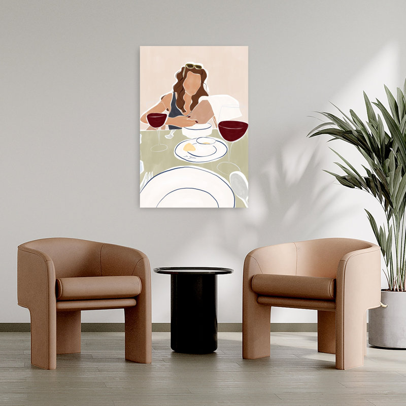 Impression d'art mural contemporain « Moment de souper décontracté » avec lierre, H 36 po x l 24 po