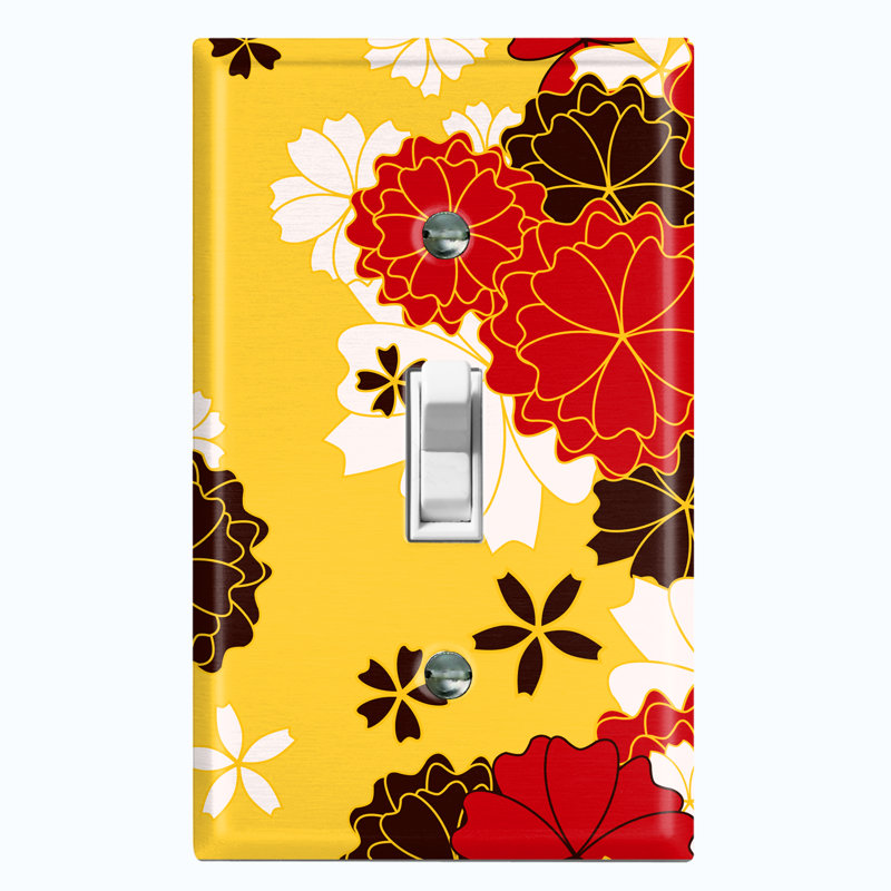 Patterned 1 - Gang Toggle Light Switch Standard Wall Plate