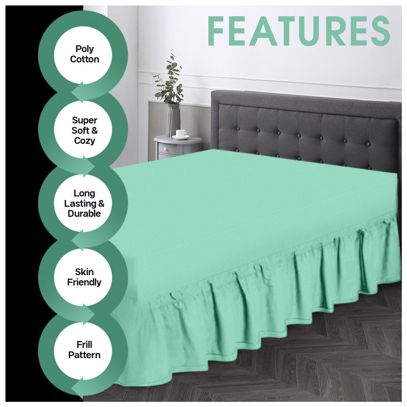 Premium Cotton Blend Plain Dyed Valance Sheet | Soft Durable and Breathable Luxury Bed Sheet for Ultimate Comfort, King (5')