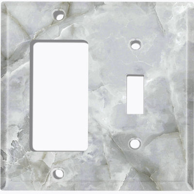 Marble Gray Print 3 Patterned 2 - Gang Standard Combination Wall Plate